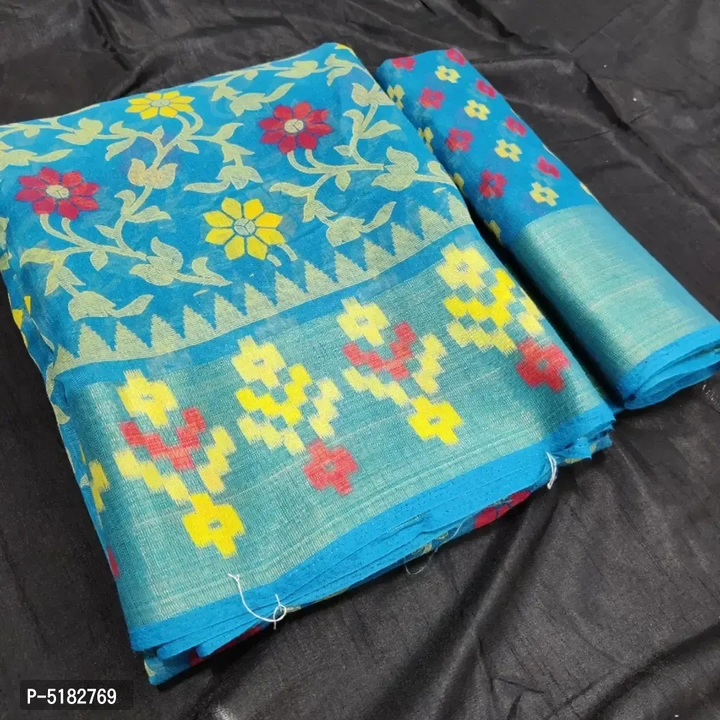 Latest Attractive Cotton Saree with Blouse piece
 uploaded by business on 10/3/2023