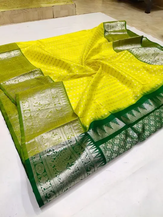 Allover silver zari weaving hevay brordar design saree  uploaded by DHANANJAY CREATIONS on 10/3/2023
