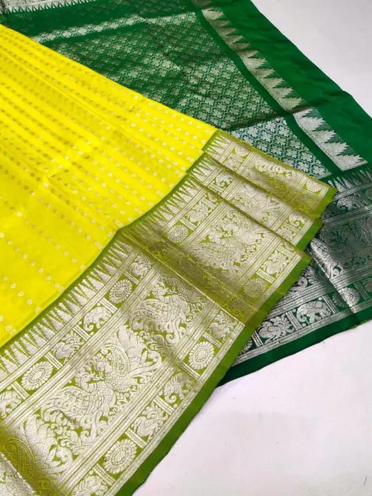 Allover silver zari weaving hevay brordar design saree  uploaded by DHANANJAY CREATIONS on 10/3/2023