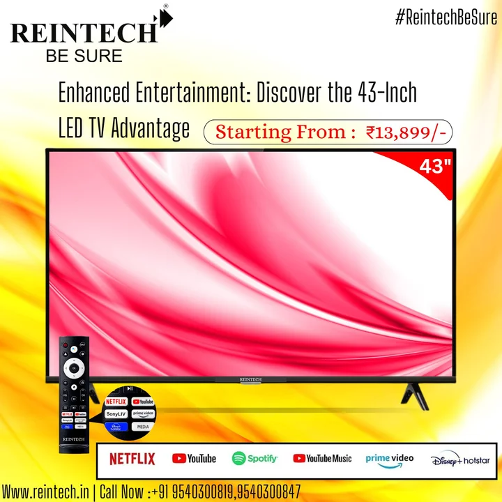 43 Inch Android 4k LED TV  uploaded by Reintech Electronics Pvt Ltd. on 10/3/2023