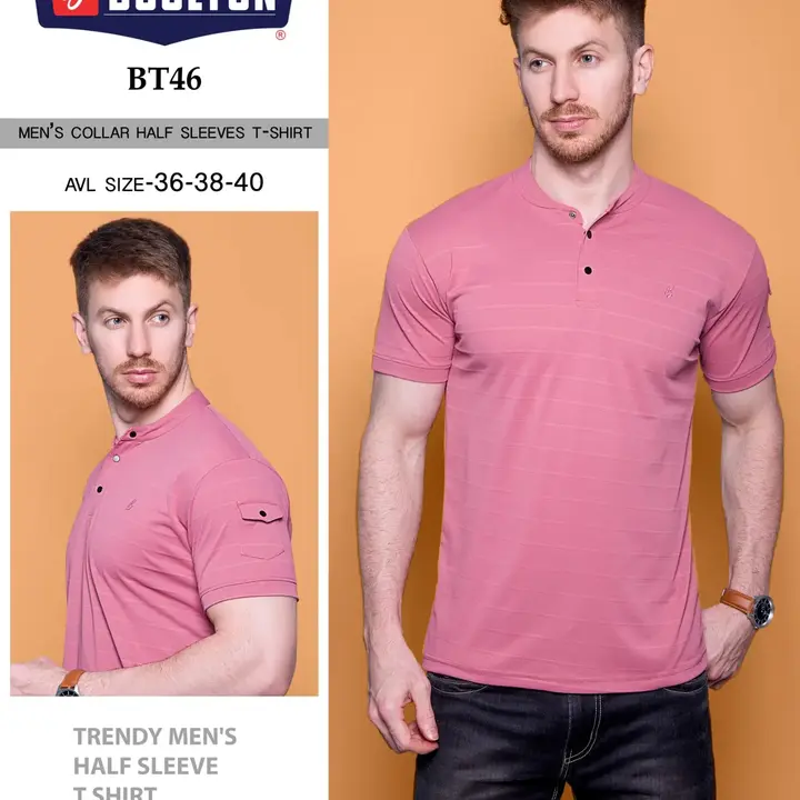 BT46
BOULTON 
STRIPES DRY FIT METTI 
MENS T SHIRT WITH side POCKETS 
190 GSM. 

36.38.40.    uploaded by New City Collection on 10/3/2023