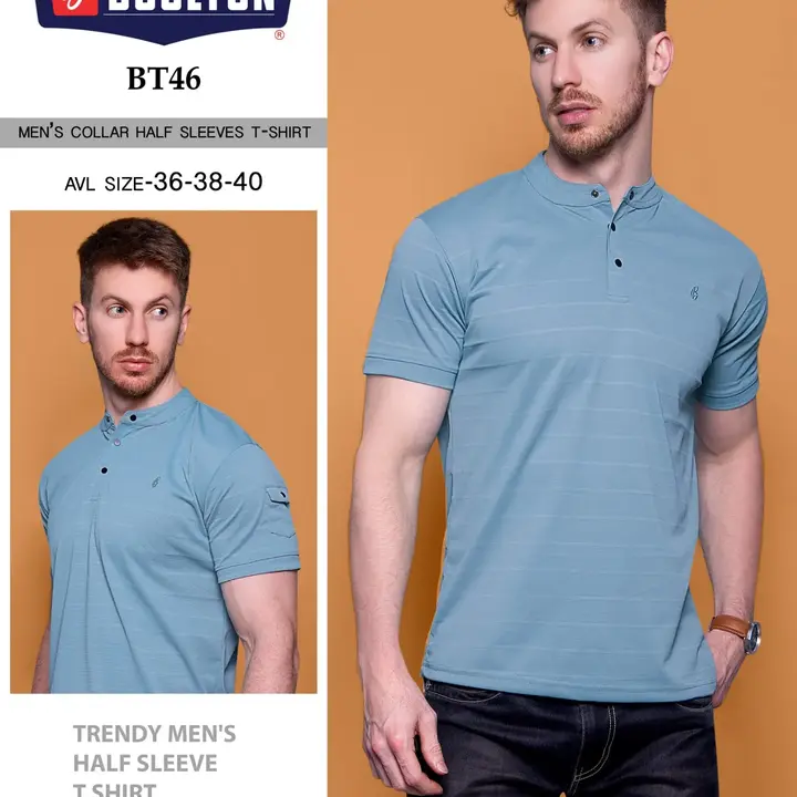 BT46
BOULTON 
STRIPES DRY FIT METTI 
MENS T SHIRT WITH side POCKETS 
190 GSM. 

36.38.40.   uploaded by New City Collection on 10/3/2023