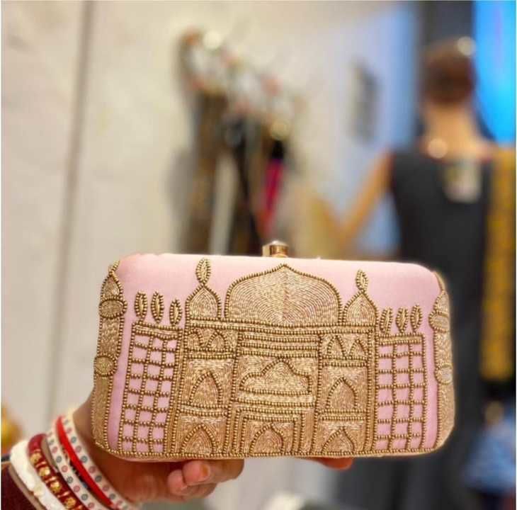 Tajmahal Embroidered Clutch Single side Embroidery. uploaded by DUBALS WORLD WIDE on 3/22/2021
