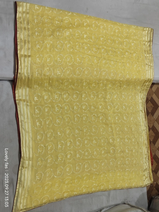 Pure chiffon simar fabric beautiful ambroidry  uploaded by business on 10/4/2023