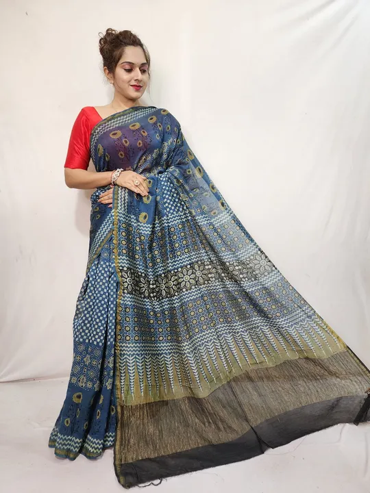 *🌟SAREE 🌟*

*MATERIAL - CHANDERI SILK*

*PRINT - AJRAKH HAND BLOCK PRINT*

*DYE - NETURAL *

*SIZE uploaded by business on 10/4/2023