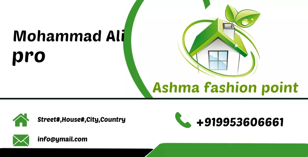 Visiting card store images of Ashma fashion point
