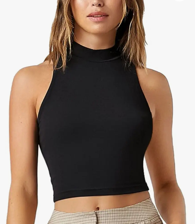 Black stretchable crop top  uploaded by Maya Products  on 10/4/2023