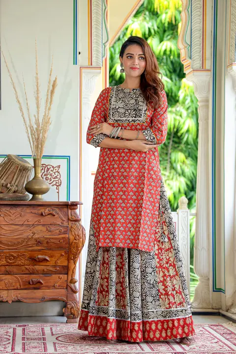 Cotton Lahnga & kurti  uploaded by Indiana Creations  on 10/4/2023