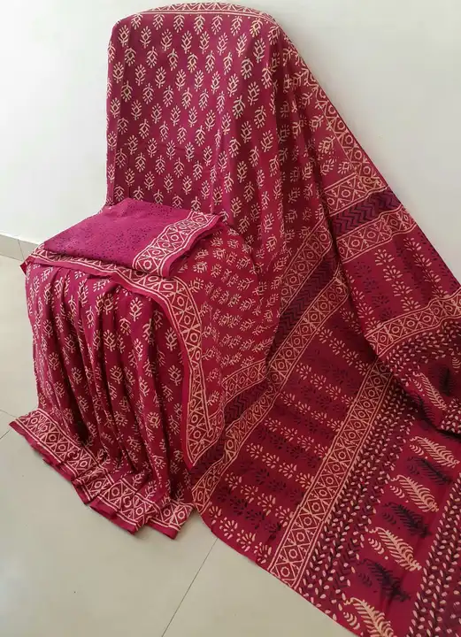 Cotton hand block saree  uploaded by business on 10/4/2023