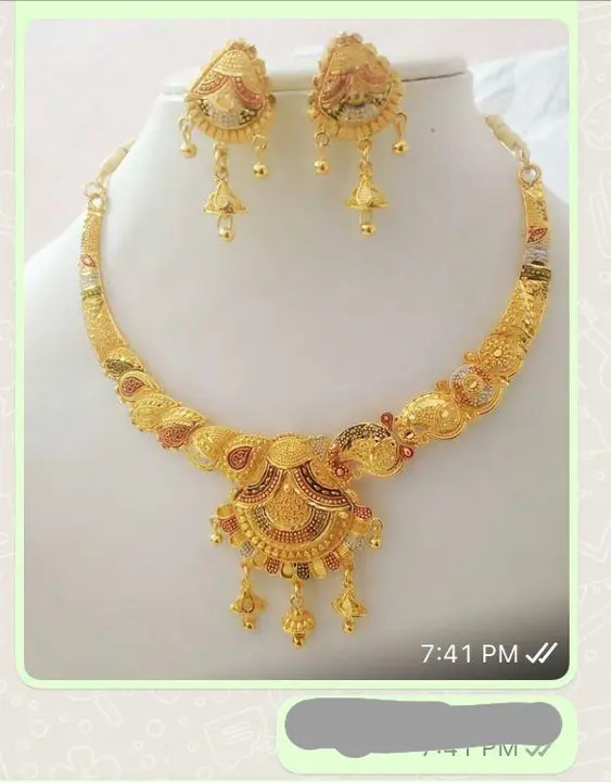 Fashion golden necklace set uploaded by Halltree Associate on 10/4/2023