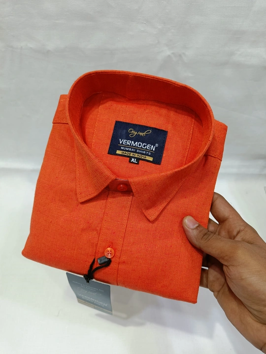 Plain Bhagwa (Orange) shirt uploaded by MUMBAI SHIRTS  on 10/5/2023