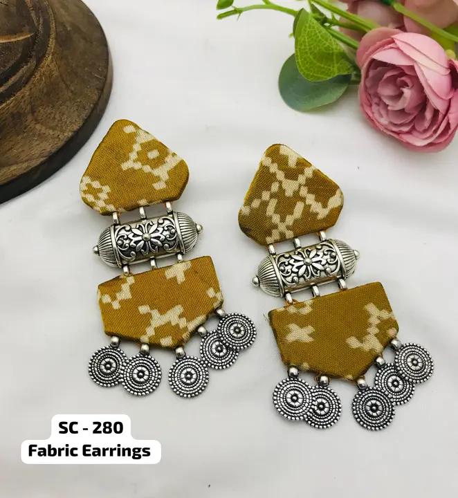 Fabric earrings  uploaded by business on 10/5/2023