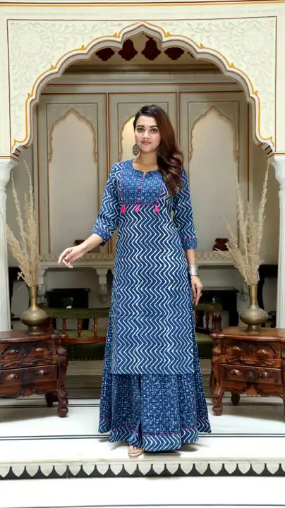 Anarkali sets with cotton dupatta  uploaded by Bagru print shuit, saree, dresses manufacturers on 10/5/2023
