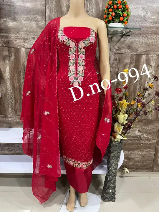 Georgette material with neck work  uploaded by Zaid Fashion Collection on 10/5/2023