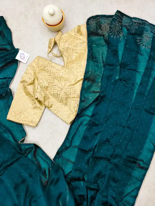 EXCLUSIVE BEAUTIFUL PARTY WEAR Rangoli Silk 🥻 SAREE WITH DIMOND WORK & Sequence STICH BLOUSE 

*_જી uploaded by Villa outfit on 10/5/2023
