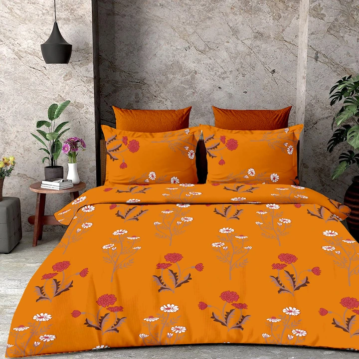 Post image ➡️BRAND : INFINITY ( 1B + 2P )
➡DOUBLEBED QUEEN SIZE BEDSHEET
➡BEDSHEET SIZE : 90*108 INCHES
➡LENGTH : 2.75 MTR
➡WIDTH : 90 INCH 
➡PILLOW COVER SIZE : 17X27 INCH
➡QUALITY : 100% COTTON TWILL PROCIAN PRINT
➡PACKING : PVC PACKING WITH POSTER