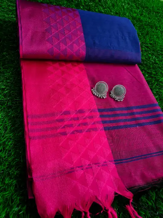 *BORO PAR RED VELVET SAREE WITH BLOUSE PIECE uploaded by business on 10/5/2023