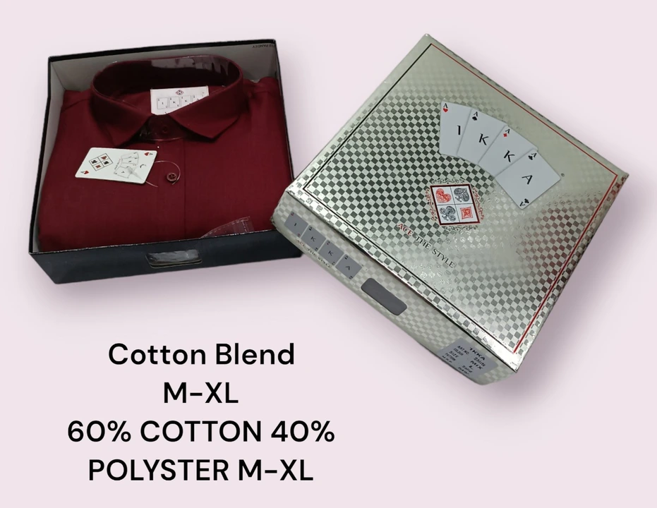 ♦️♣️1KKA♥️♠️ EXCLUSIVE COTTON MIX SOLID BOX PACKING SHIRTS FOR MEN uploaded by Kushal Jeans, Indore on 10/5/2023