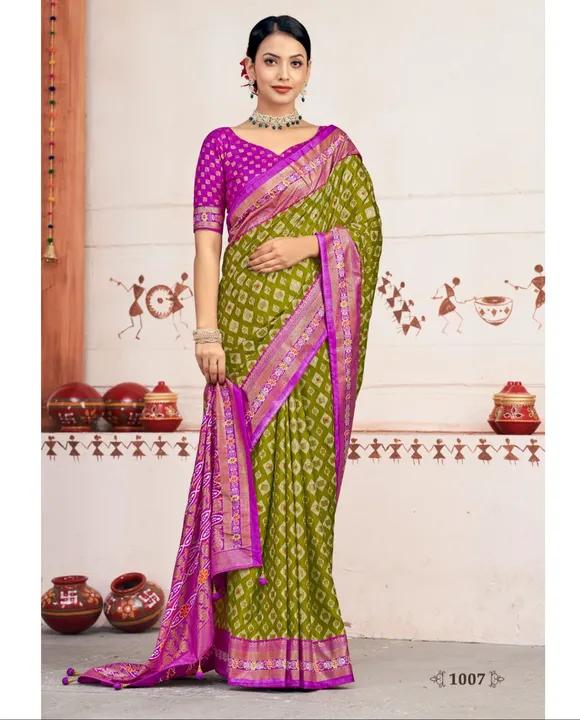 Manoga patola silk saree with foli print uploaded by business on 10/5/2023