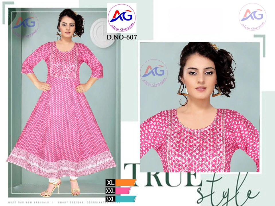 Jaipuri Riyon fabric  long kurti one piece  uploaded by business on 10/5/2023