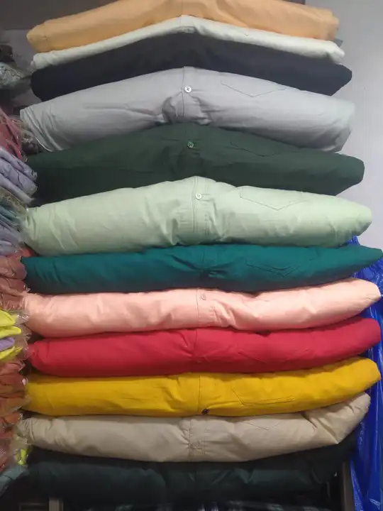 2XL 3XL 4XL COTTON PLAIN SHIRTS uploaded by Faateh Export 📞 on 10/5/2023