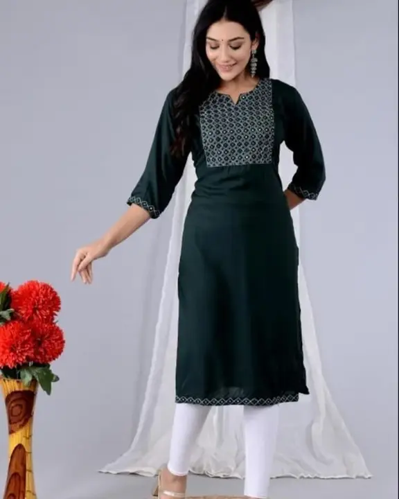 New Embroidery Work Kurti  for Festival uploaded by The Cloth Centre on 10/5/2023