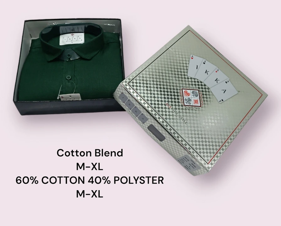 ♦️♣️1KKA♥️♠️ EXCLUSIVE COTTON MIX SOLID BOX PACKING SHIRTS FOR MEN uploaded by Kushal Jeans, Indore on 10/6/2023
