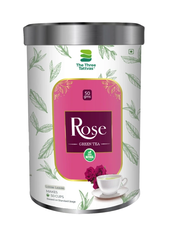 The Three Tattvas Rose Green Tea 50Gms uploaded by business on 10/6/2023