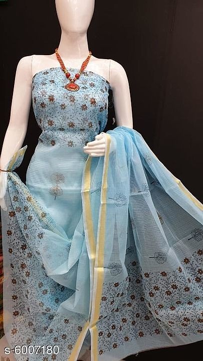 Kota saree block printed suit and rupptha
And any query please contact me 
 uploaded by Moin handloom kota doria saree  on 7/17/2020