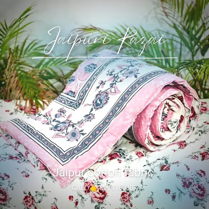 Post image *JAIPURI BLOCK SINGLE BED HAND QUILT ( RAZAI ) (60X90)*

INCLUDES

1 SINGLE SIZE HAND QUILTED RAZAI (QUILT) ( REVERSIBLE) 
(60X90) 

*FABRIC - PURE MULMUL COTTON*

FILLING - PURE COTTON ( 1 KG )

*SPECIAL HAND TAGAI (QUILTING) ON ALL OVER RAZAI*


Weight Approx - ( 2 KG)