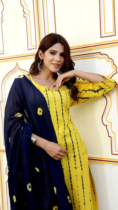 🎁 *New collection of bagru Handblock printed designer Cotton Suit with mulmul duptta available. uploaded by Bagru print shuit, saree, dresses manufacturers on 10/7/2023