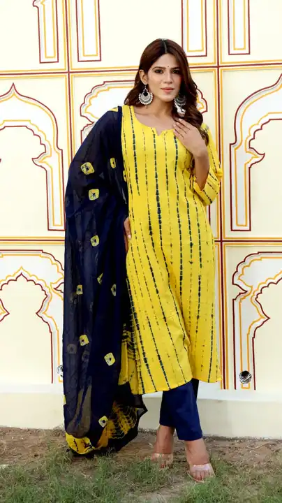 🎁 *New collection of bagru Handblock printed designer Cotton Suit with mulmul duptta available. uploaded by Bagru print shuit, saree, dresses manufacturers on 10/7/2023