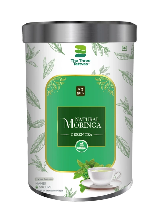 The Three Tattvas Natural Moringa green tea 50gms uploaded by business on 10/7/2023