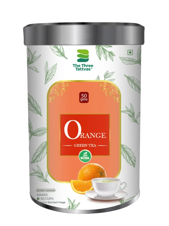 The Three Tattvas Orange Green Tea 50 Gms  uploaded by business on 10/7/2023