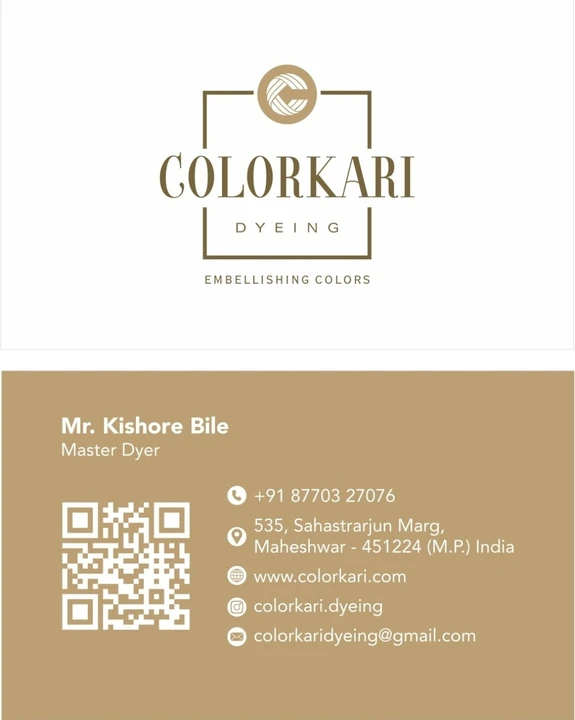 Visiting card store images of Colorkari Dyeing