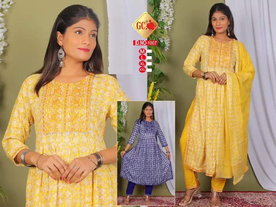 Embroidered kurti with pent and dupatta  uploaded by PANIHARI COLLECTION CENTRE on 10/7/2023