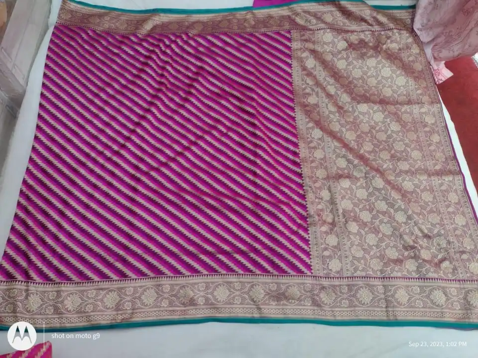 Banarasi jamawar sarees in lehriya pattern  uploaded by business on 10/7/2023