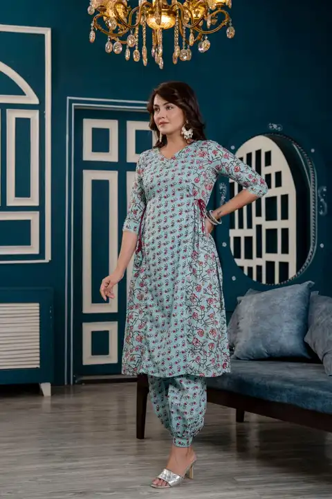 Pure 60 Gram Georgette With Floral Afghani Kurti uploaded by KCPC Bandhani on 10/7/2023