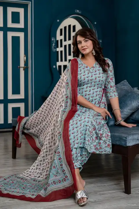 Pure 60 Gram Georgette With Floral Afghani Kurti uploaded by KCPC Bandhani on 10/7/2023