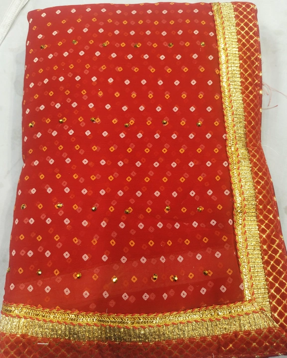 Red bandhani saree  uploaded by business on 10/7/2023