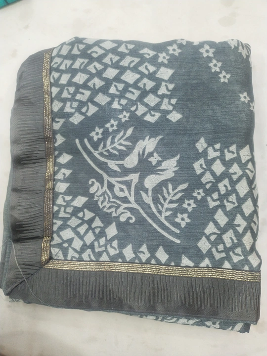 Beautiful Grey  colour saree  uploaded by Khuash Saree on 10/7/2023