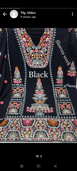 Black and White Georgette Collection Embroidery Work  uploaded by Zuberiya Global on 10/8/2023