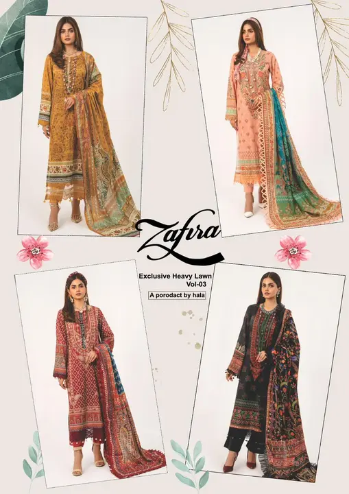 Latest Designer Lawn Cotton Pakistani Printed Suit Material  uploaded by Zuberiya Global on 10/8/2023