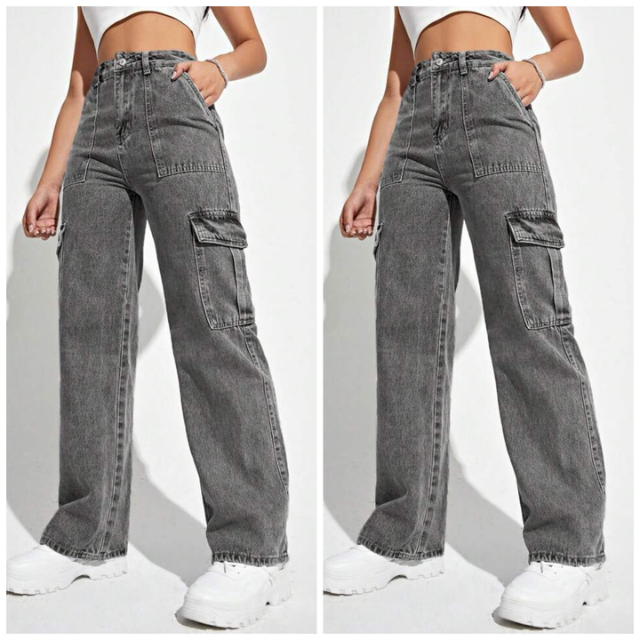 Cloud wash cargo jeans uploaded by Shoppingfactory on 10/8/2023