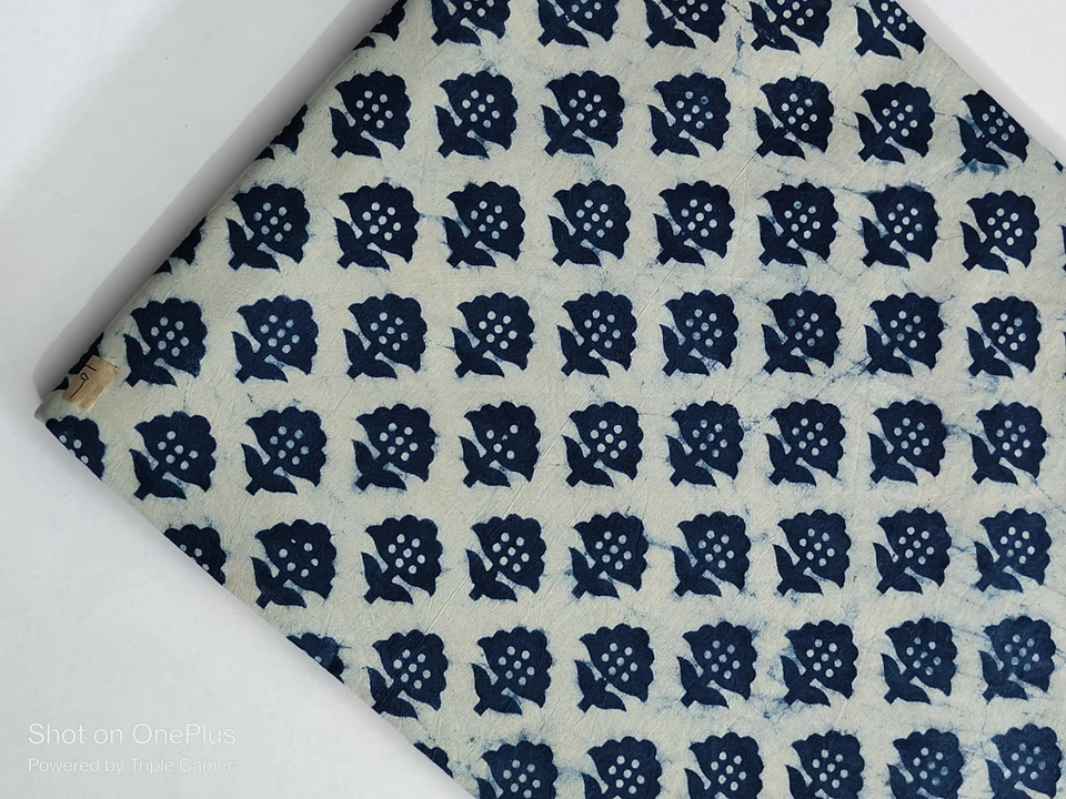 Hand Block Print indigo Blue 100% cotton cambric Fabric  uploaded by The Cozy Creations  on 10/9/2023