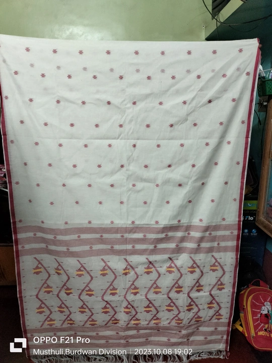 Cotton Handloom Jamdani saree with blouse piece  uploaded by business on 10/9/2023
