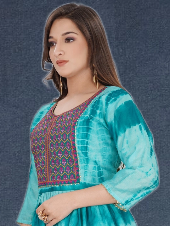 Exclusive Designer women's kurta set with dupatta in Chanderi Silk Tai dai  uploaded by Utsav Kurti House on 10/9/2023