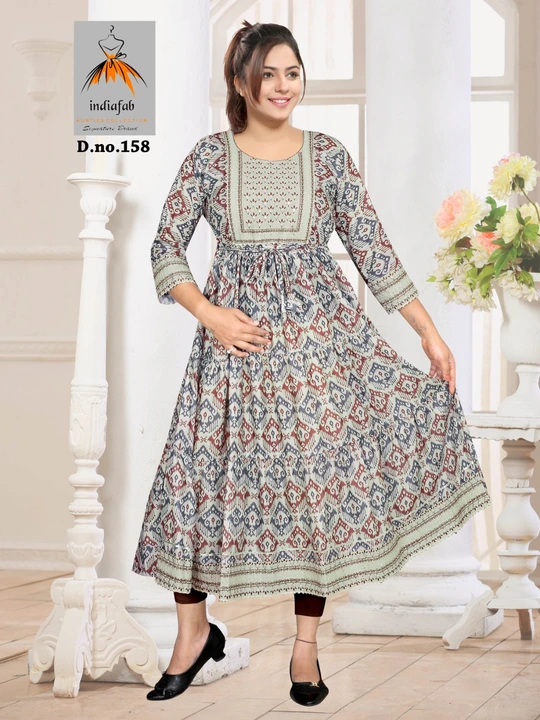 Camril cotton gaun with work uploaded by Nakhrali trends on 10/9/2023