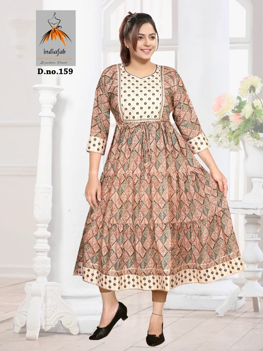 Camril cotton gaun with work uploaded by Nakhrali trends on 10/9/2023