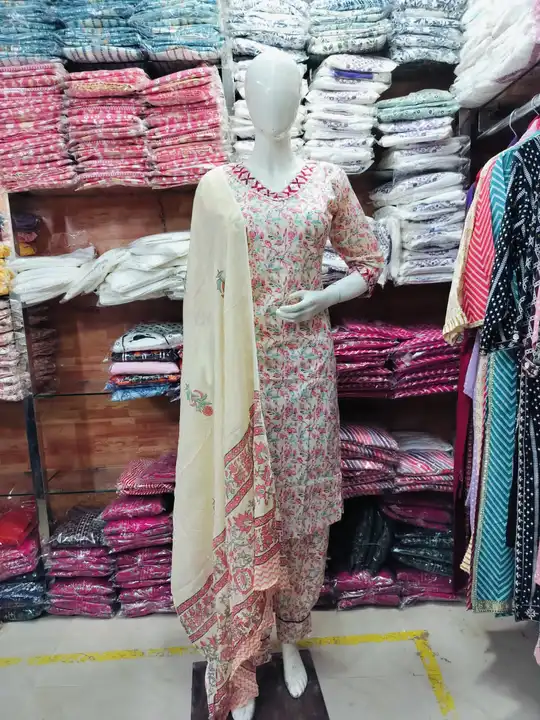 3 pic afgani pant kurta set cotton  uploaded by Ganpati collection on 10/9/2023